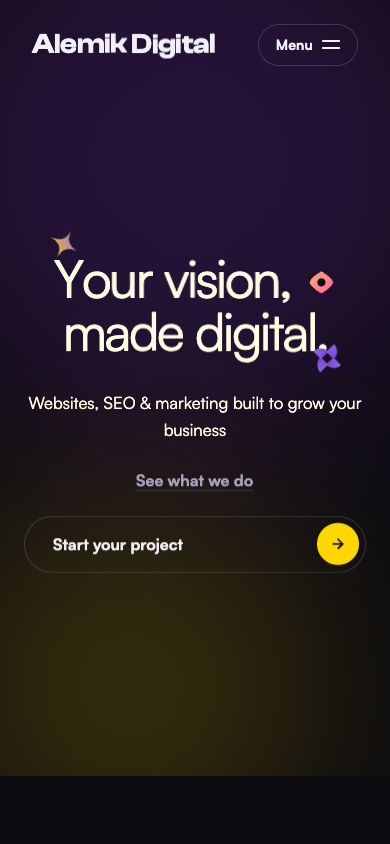 New Alemik Digital site on mobile