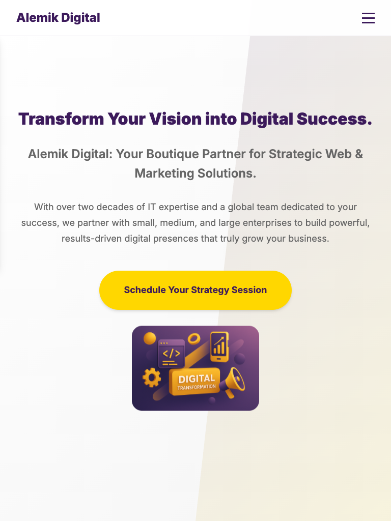 Old Alemik Digital site on tablet