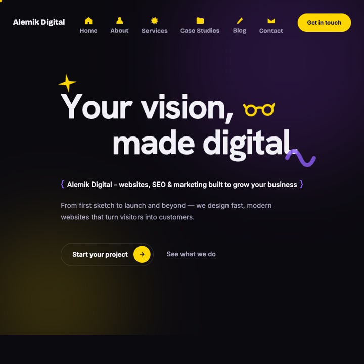 Alemik Digital website homepage